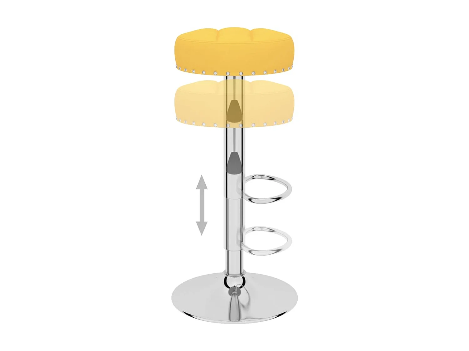 Bancos de bar 2 pcs tecido amarelo mostarda