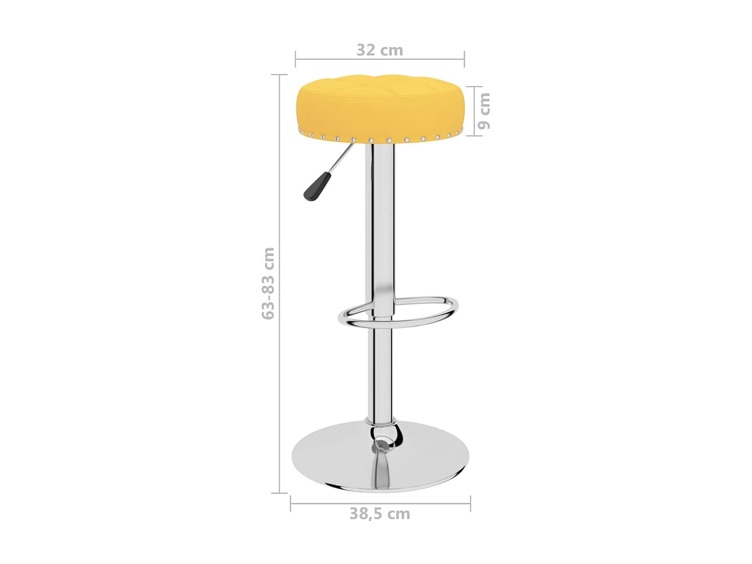 Bancos de bar 2 pcs tecido amarelo mostarda
