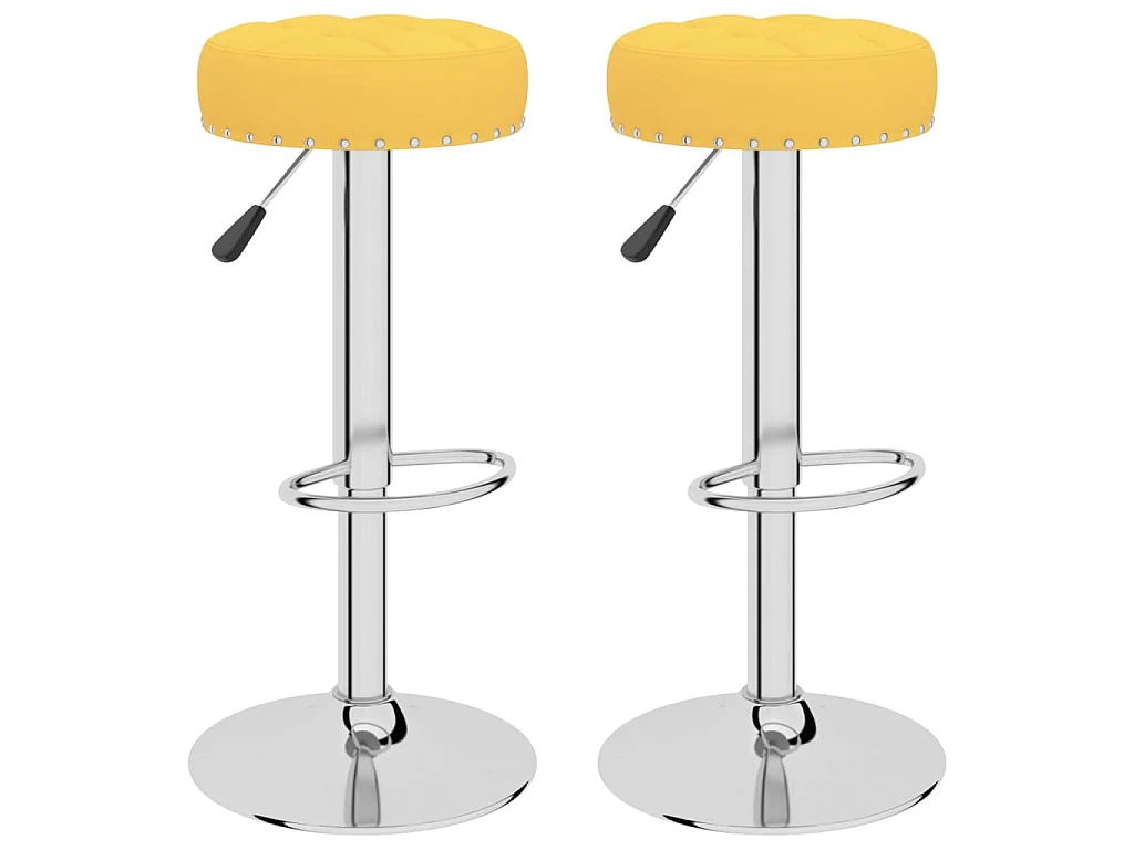 Tabourets de bar lot de 2 jaune moutarde tissu