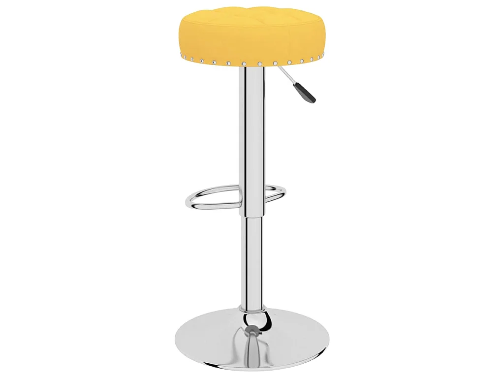 Tabourets de bar lot de 2 jaune moutarde tissu