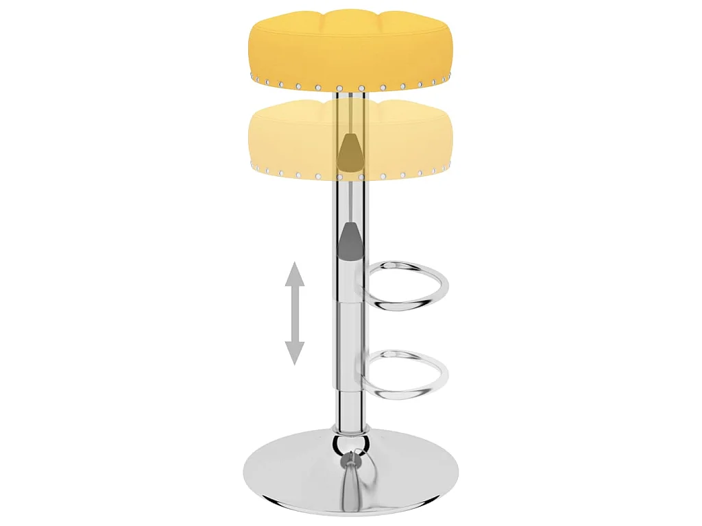 Tabourets de bar lot de 2 jaune moutarde tissu