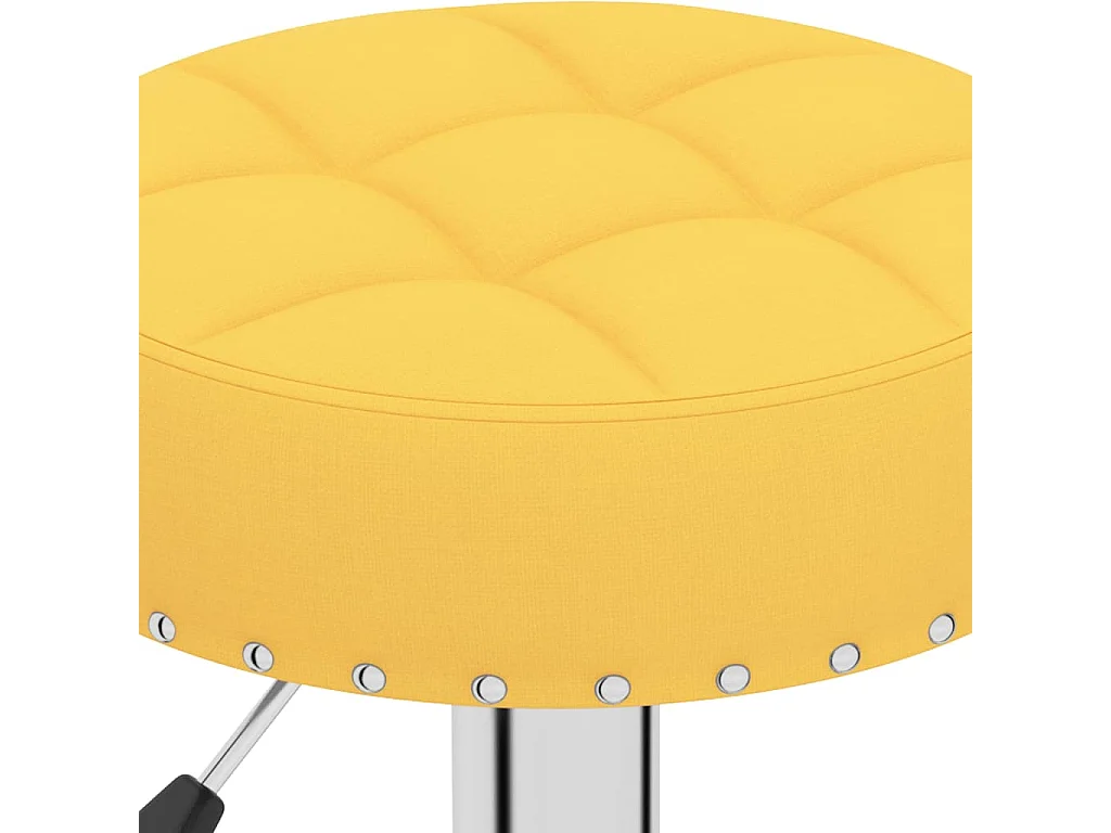 Tabourets de bar lot de 2 jaune moutarde tissu
