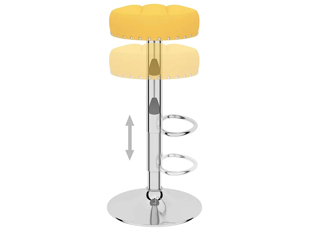 Tabourets de bar lot de 2 jaune moutarde tissu