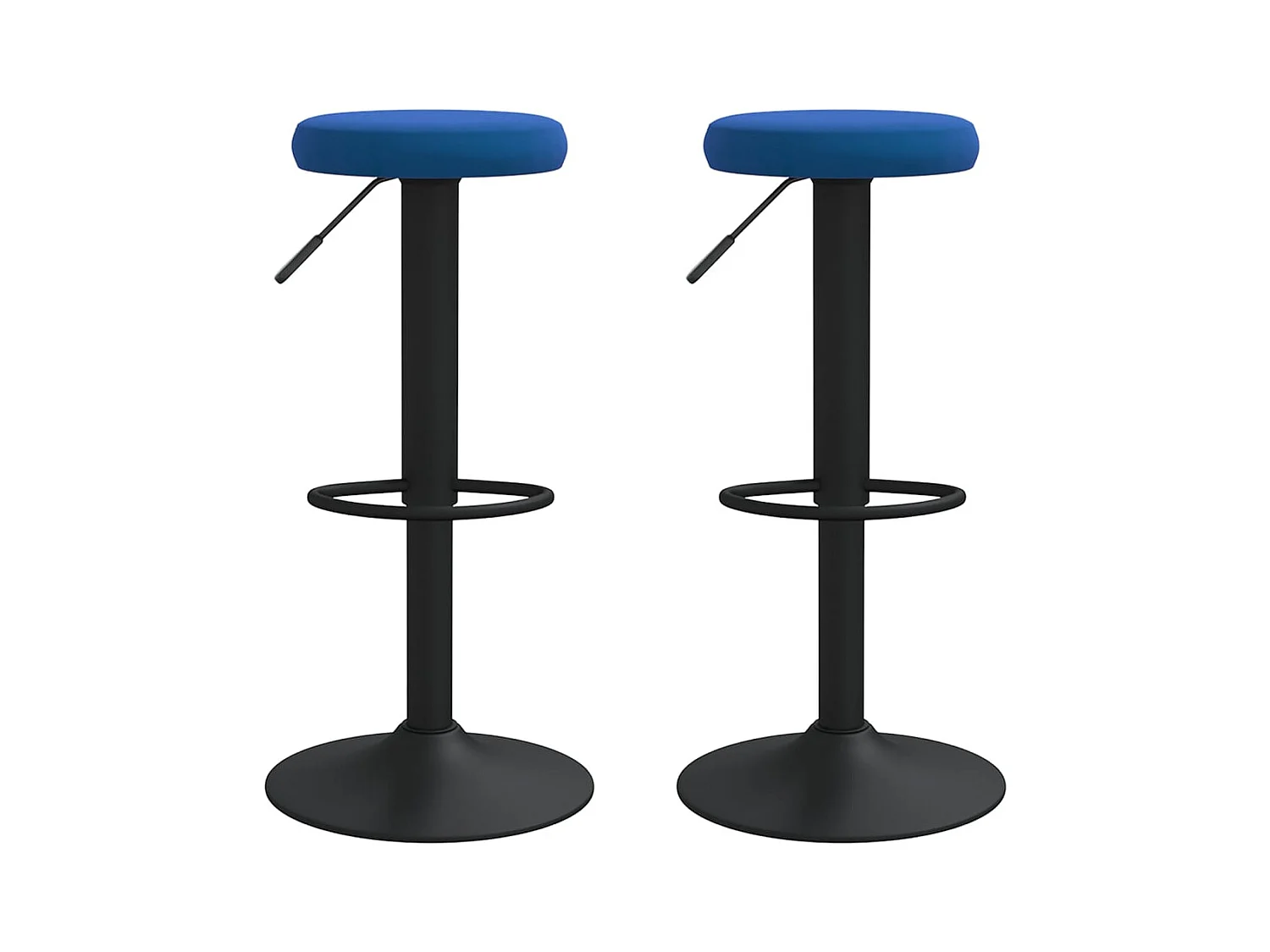Tabourets de bar lot de 2 bleu velours