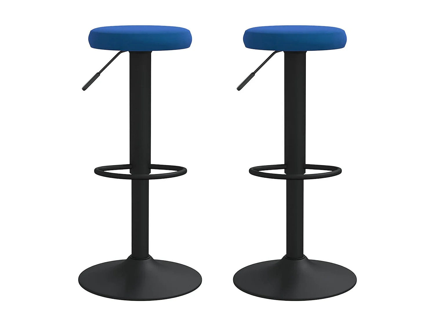 Tabourets de bar lot de 2 bleu velours
