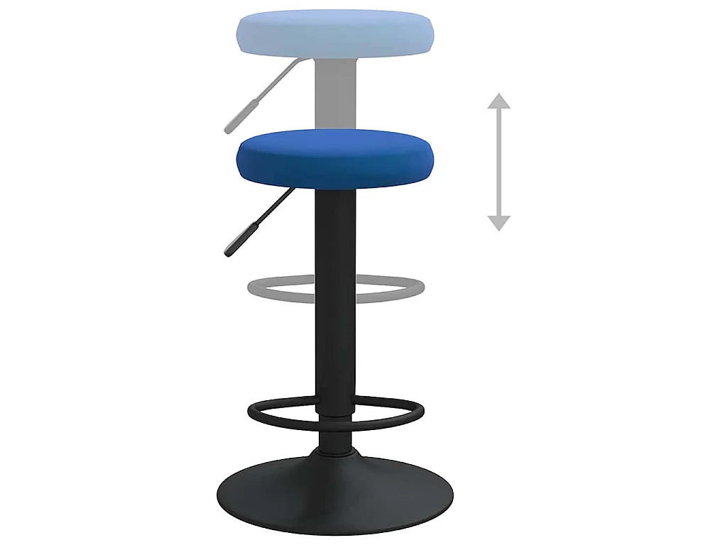 Tabourets de bar lot de 2 bleu velours