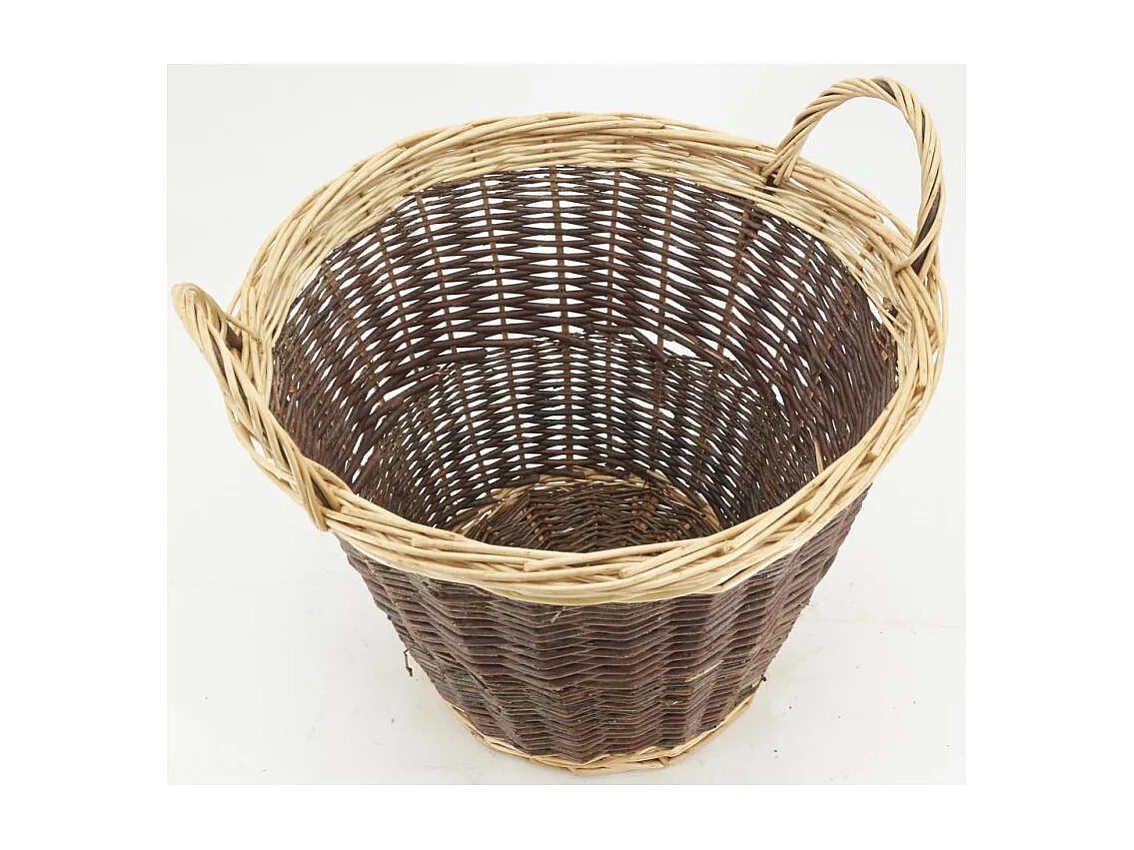 Corbeille en osier brut et buff