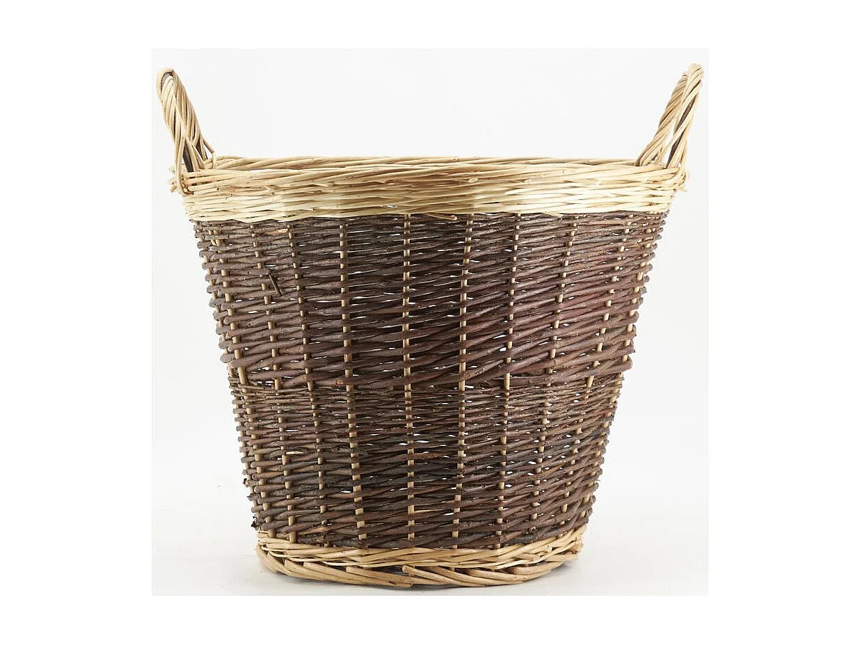 Corbeille en osier brut et buff