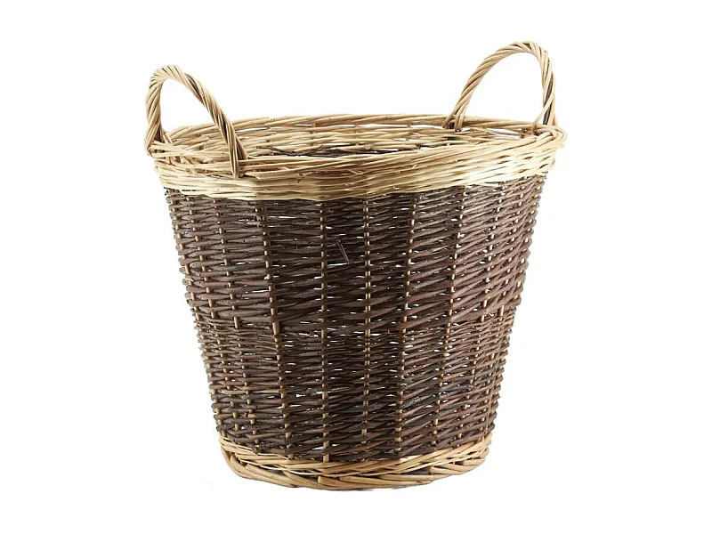 Corbeille en osier brut et buff