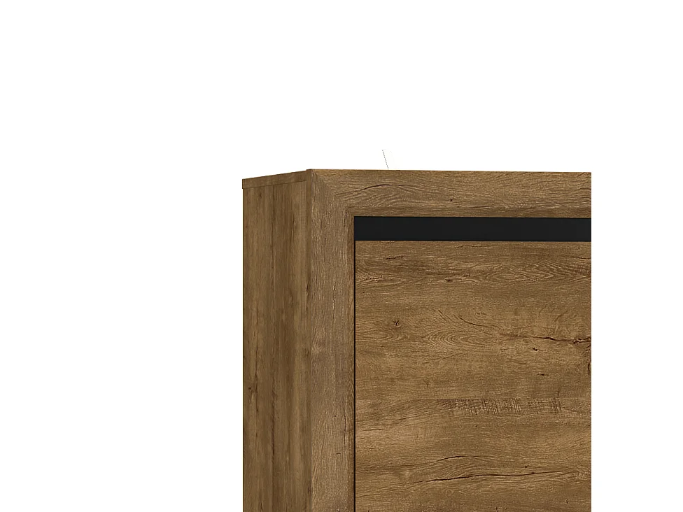 STAURAUMSCHRANK Baltica Lefkas Eiche / schwarz 55 / 43 / 200cm