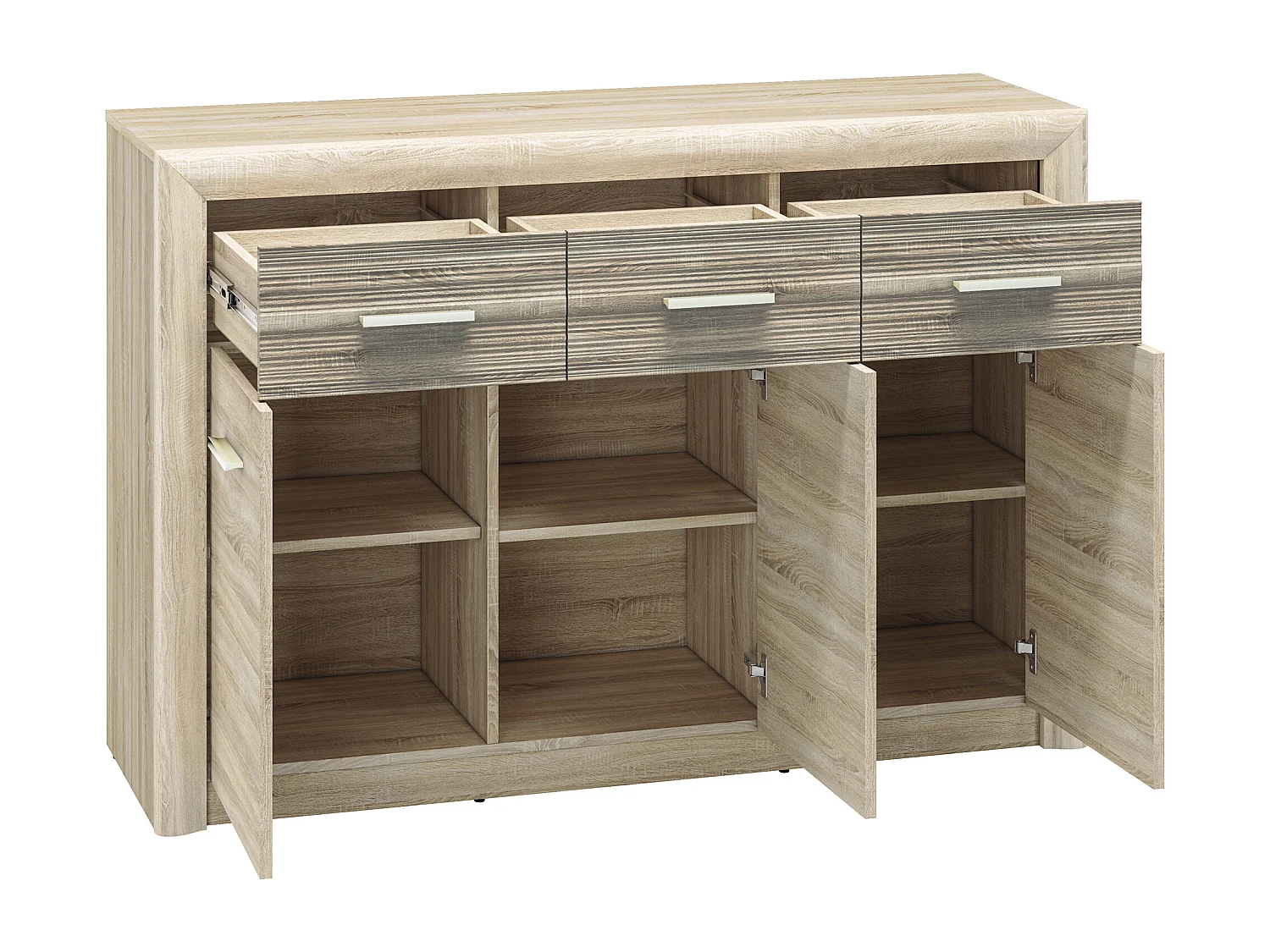 KOMMODE Castel Sonoma Eiche hell / Sonoma Eiche Trüffel 138 / 43 / 94cm