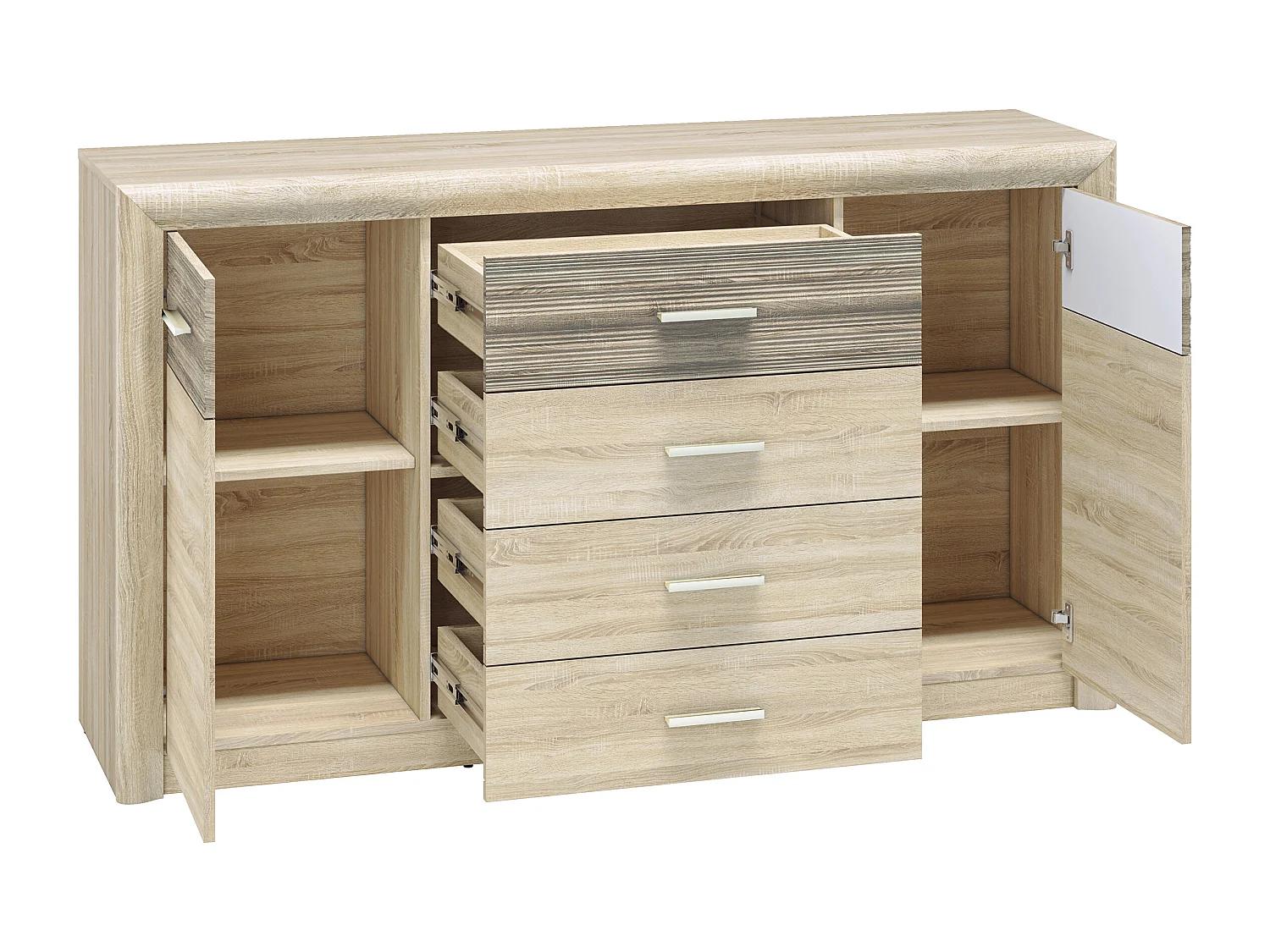 SIDEBOARD Castel Sonoma Eiche hell / Sonoma Eiche Trüffel 165 / 43 / 94cm