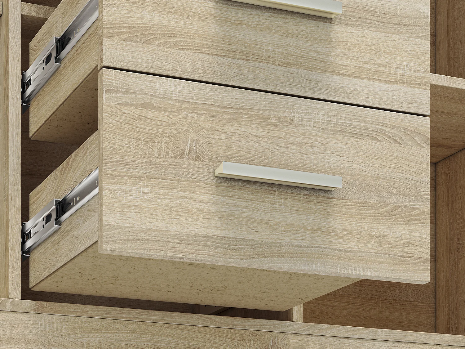 KOMMODE Castel Sonoma Eiche hell / Sonoma hell Trüffel 138 / 43 / 94cm