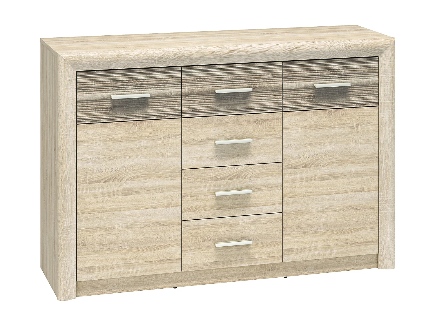 KOMMODE Castel Sonoma Eiche hell / Sonoma hell Trüffel 138 / 43 / 94cm