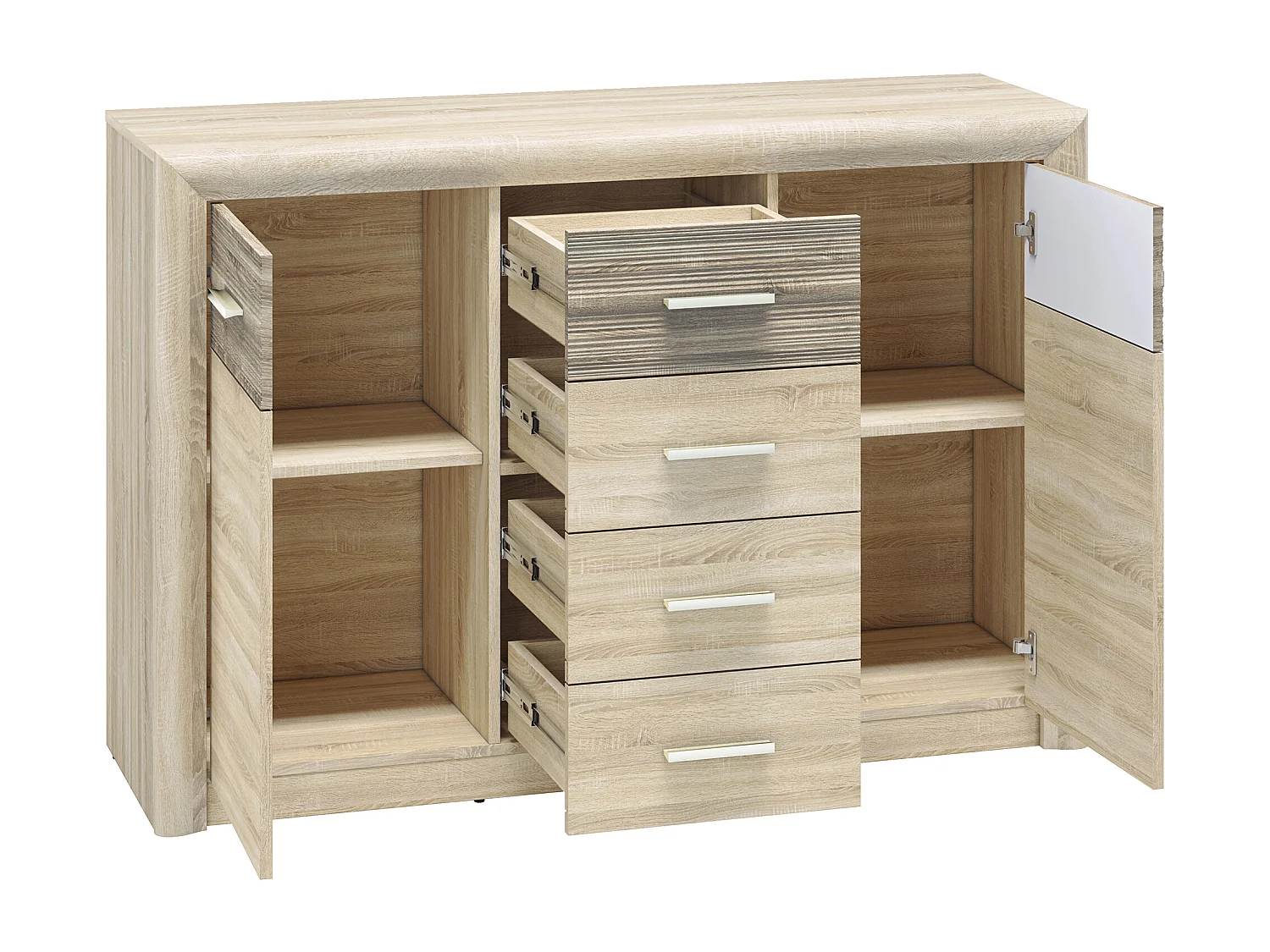 KOMMODE Castel Sonoma Eiche hell / Sonoma hell Trüffel 138 / 43 / 94cm