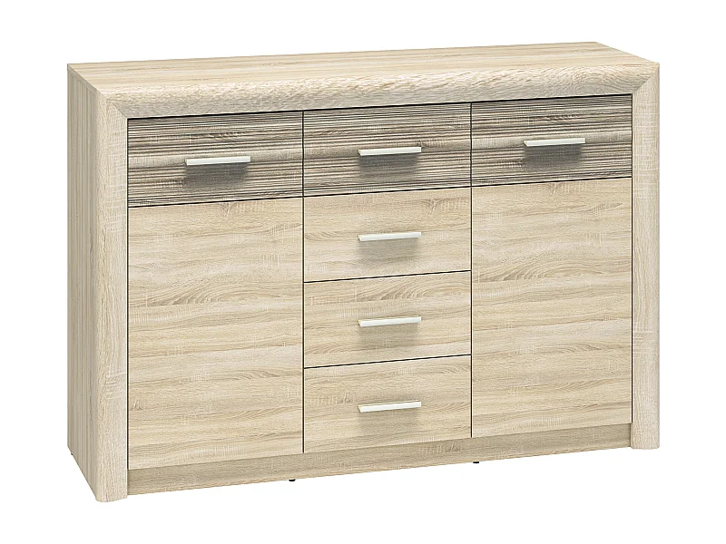 KOMMODE Castel Sonoma Eiche hell / Sonoma hell Trüffel 138 / 43 / 94cm