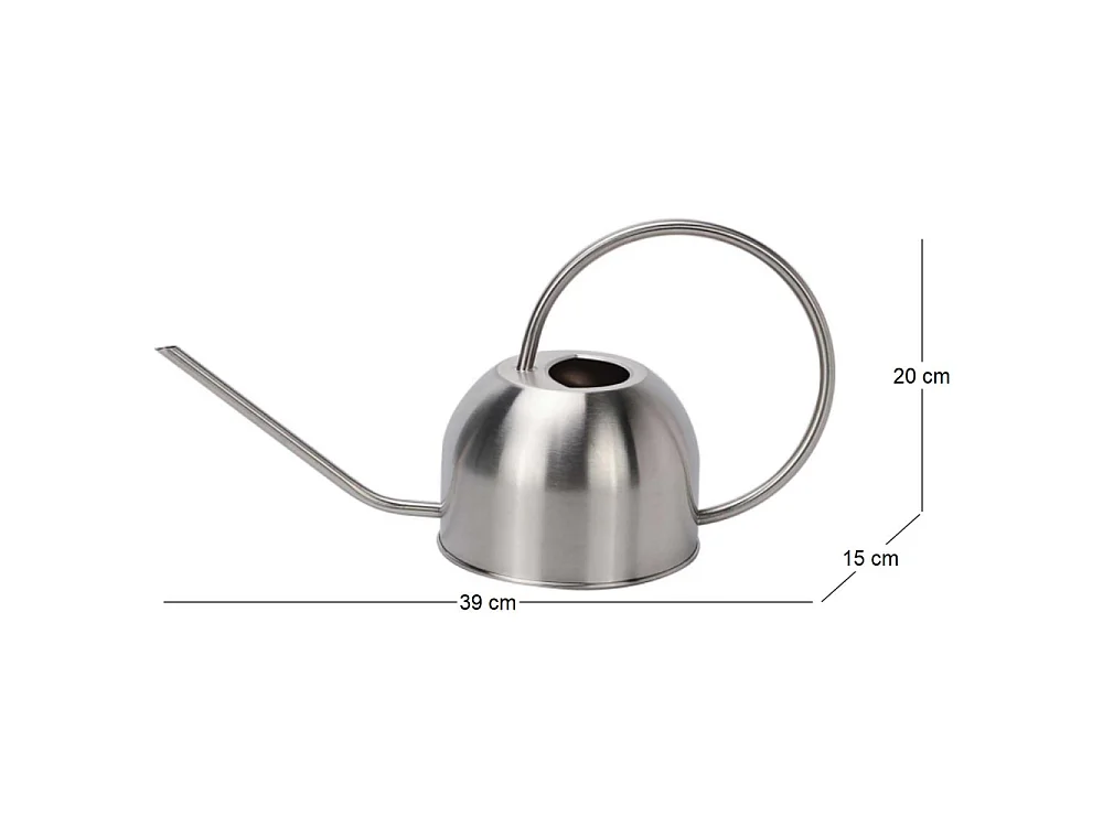 Arrosoir rond en inox 1.5 litres