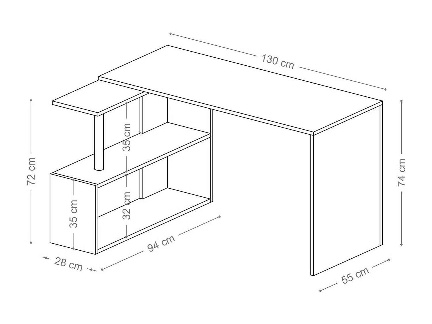 Bureau en aggloméré Gelincik