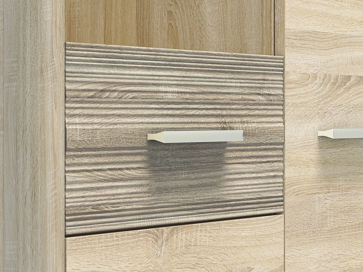 WOHNWAND Castel Sonoma Eiche hell / Sonoma Eiche Trüffel 4-teilig