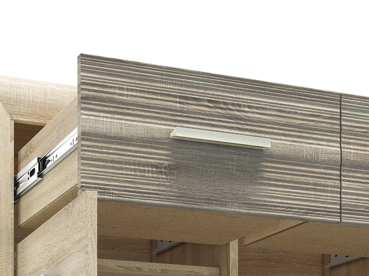 WOHNWAND Castel Sonoma Eiche hell / Sonoma Eiche Trüffel 4-teilig