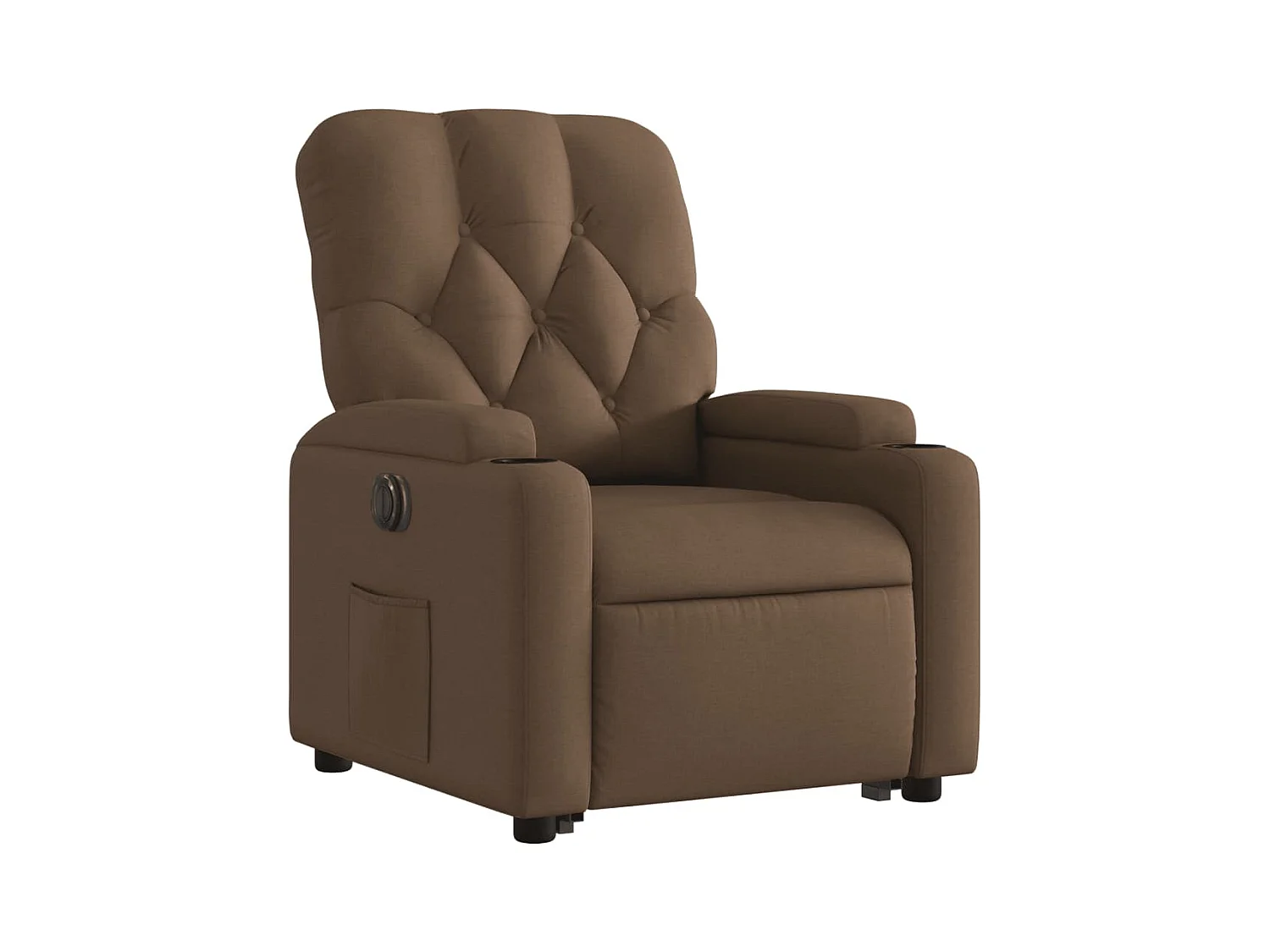 Fauteuil inclinable électrique marron tissu
