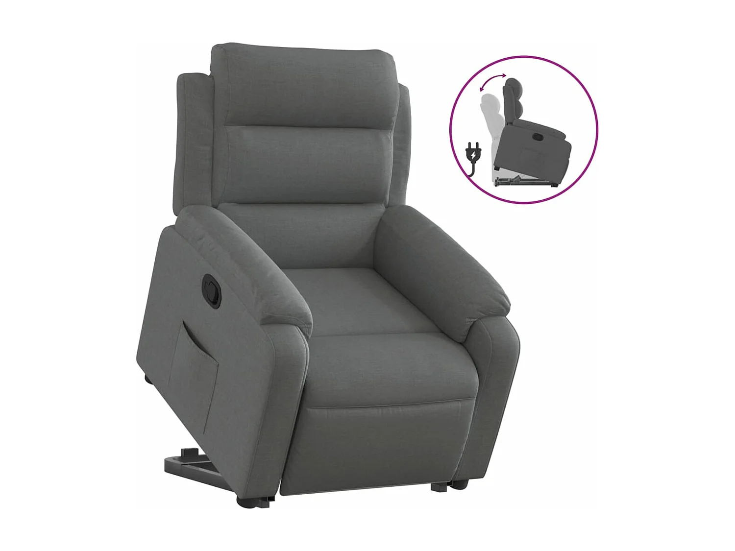 Fauteuil inclinable Gris foncé Tissu