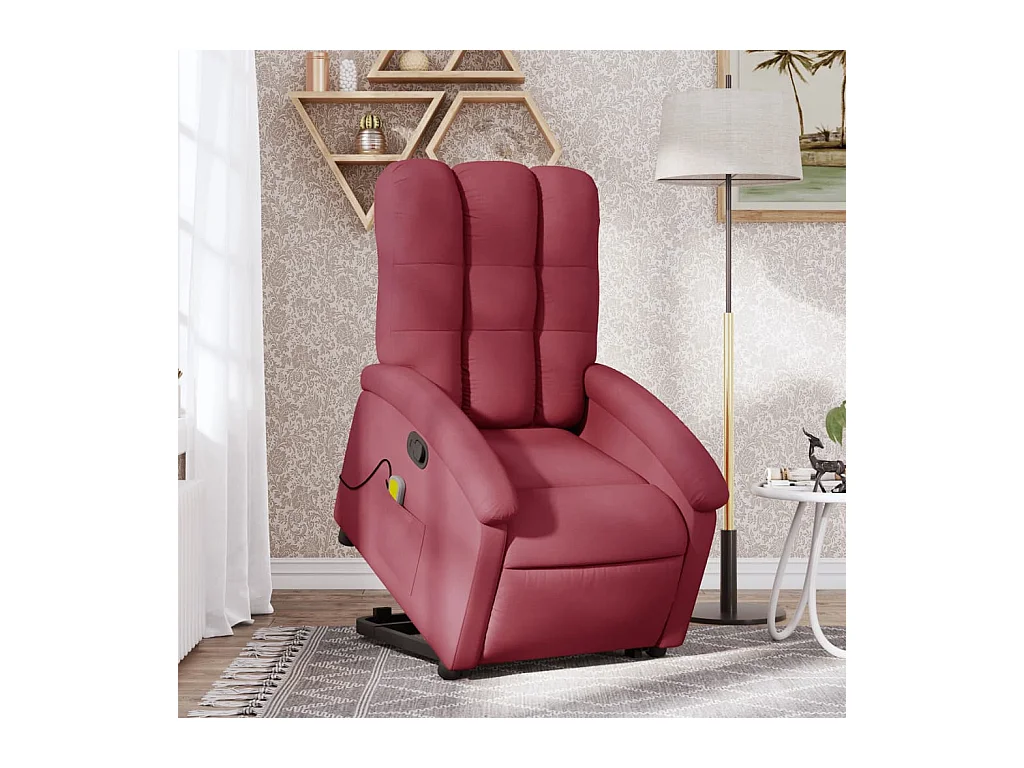 Fauteuil inclinable de massage Rouge bordeaux Tissu