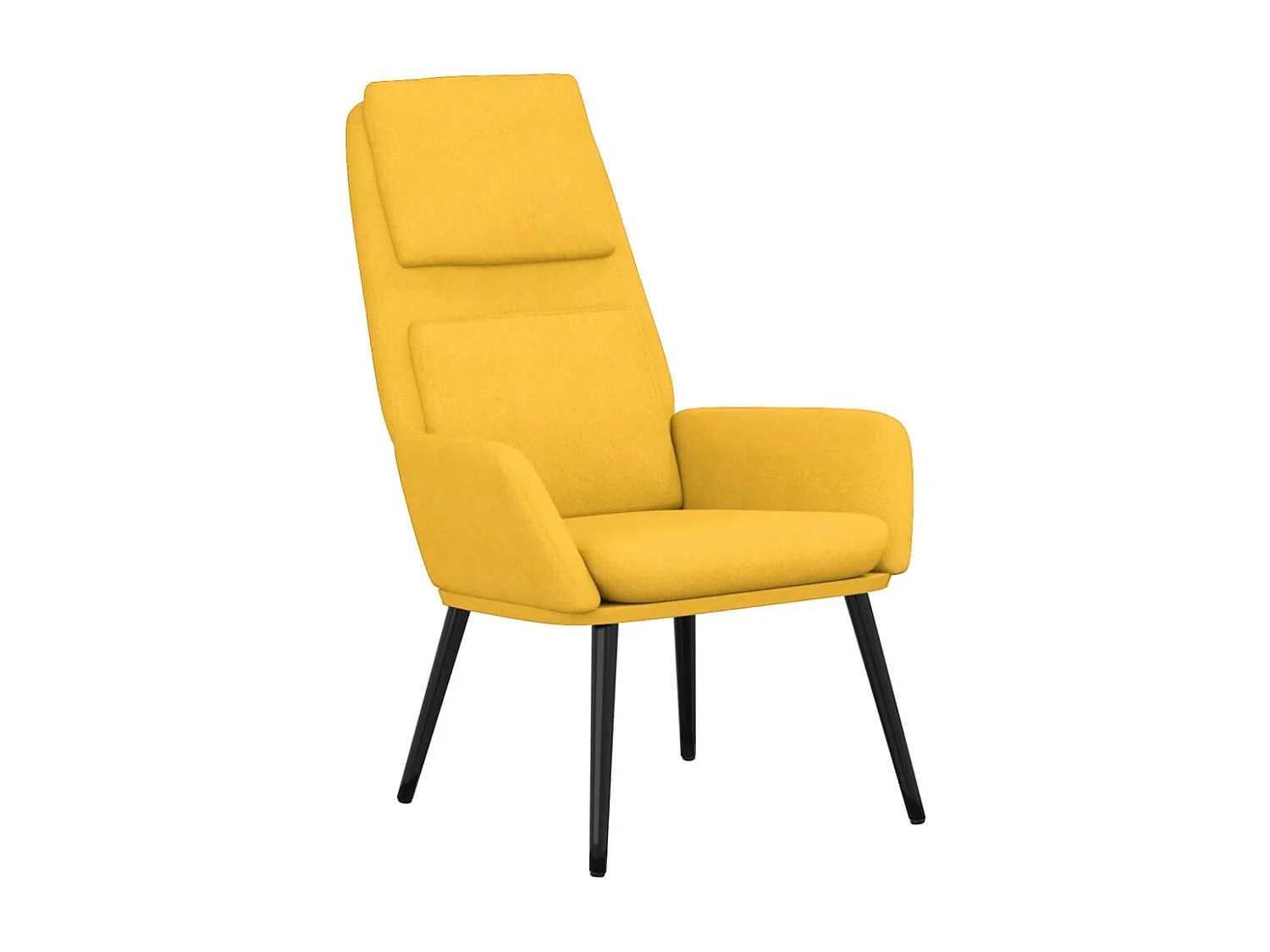 Chaise de détente et repose-pied Jaune moutarde Tissu