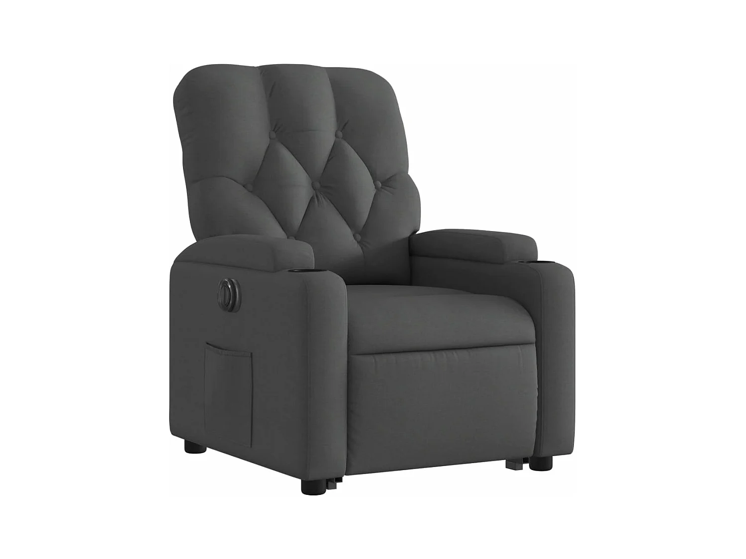 Fauteuil inclinable électrique gris foncé tissu