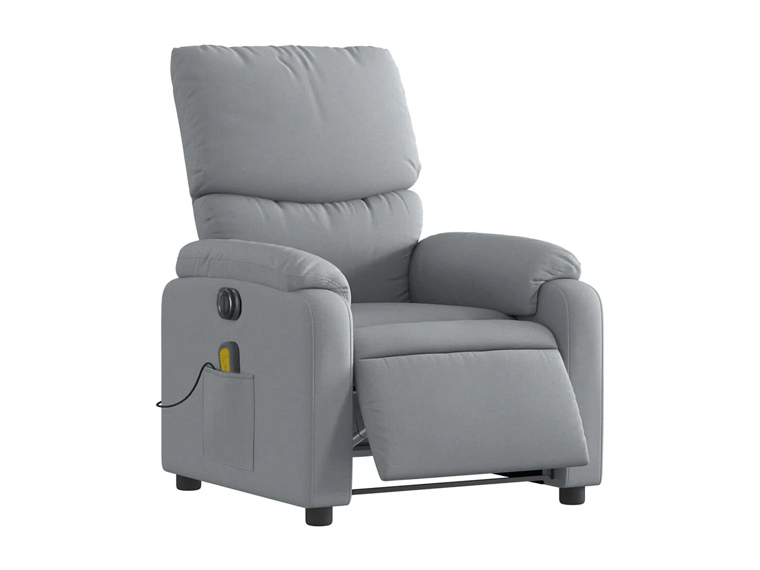 Fauteuil de massage inclinable électrique gris clair tissu
