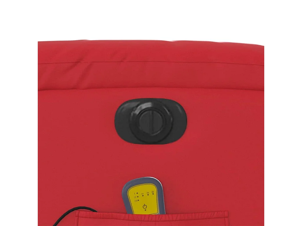 Sillón de masaje elevable eléctrico cuero artificial rojo
