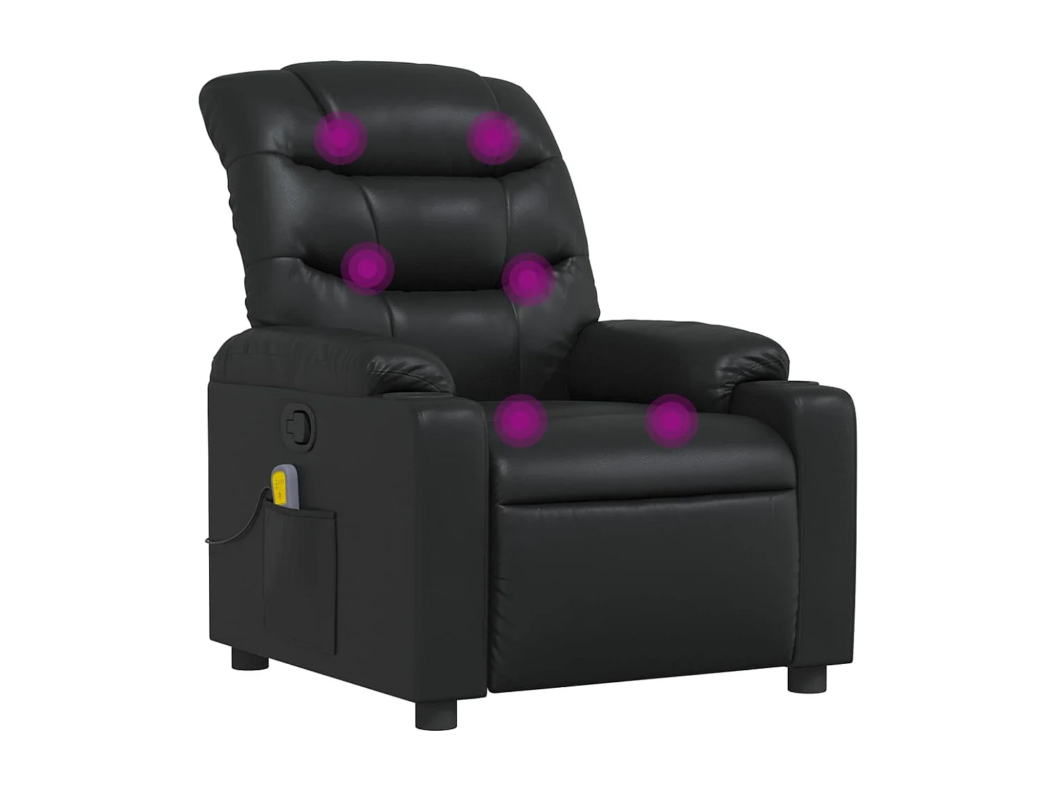 Fauteuil de massage inclinable Noir Similicuir