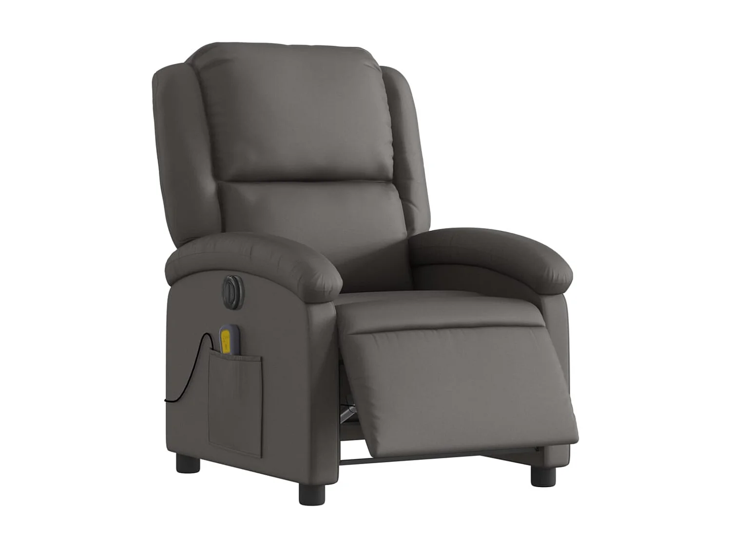 Fauteuil inclinable électrique gris cuir véritable