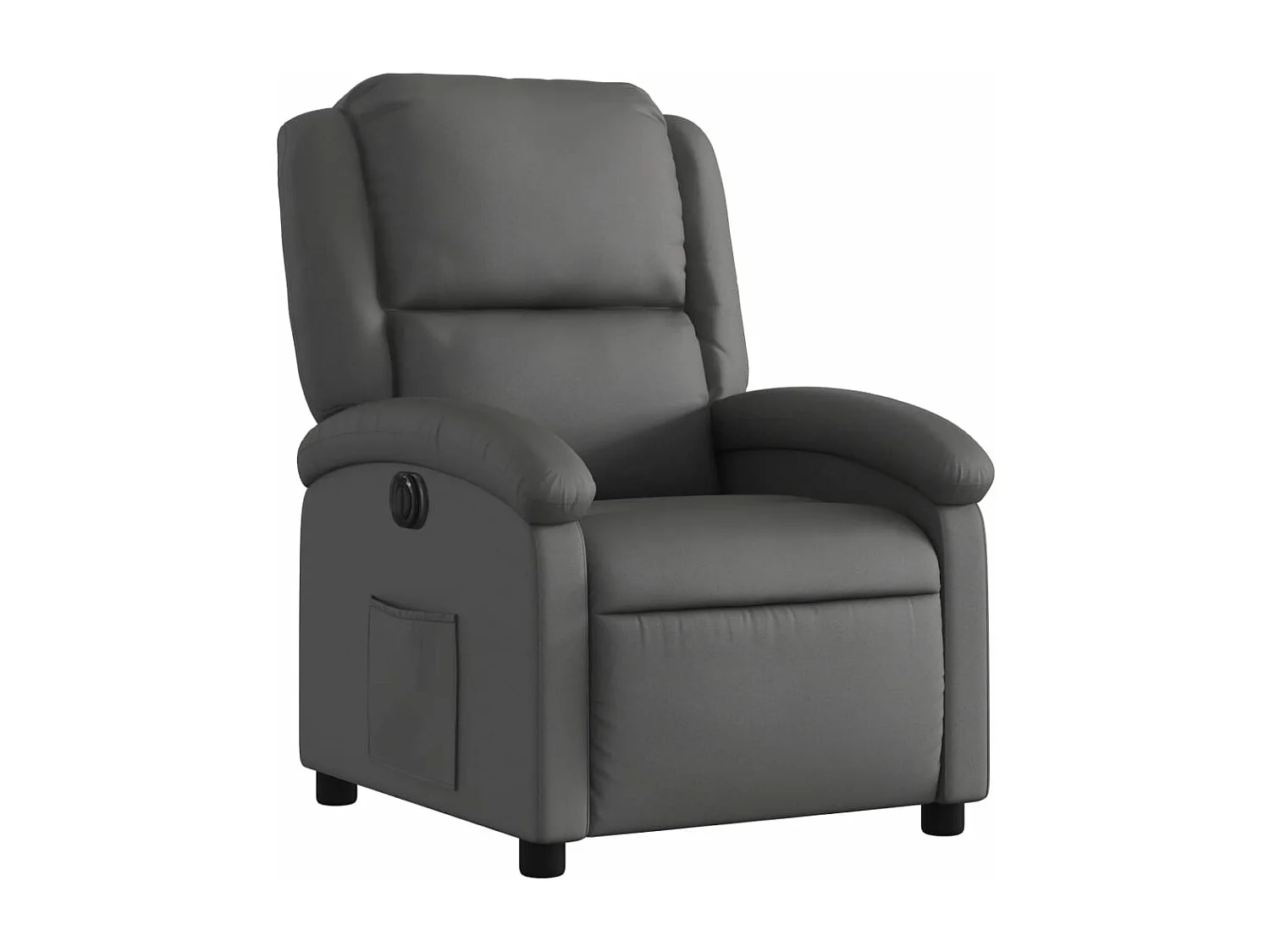 Fauteuil inclinable électrique gris cuir véritable