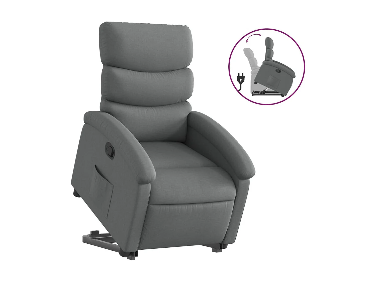 Fauteuil inclinable Gris foncé Tissu