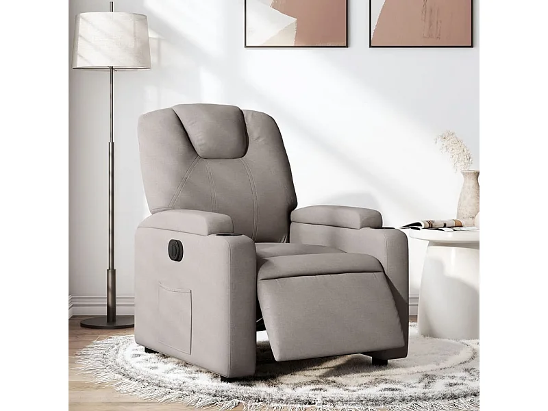 Fauteuil inclinable électrique Taupe Tissu