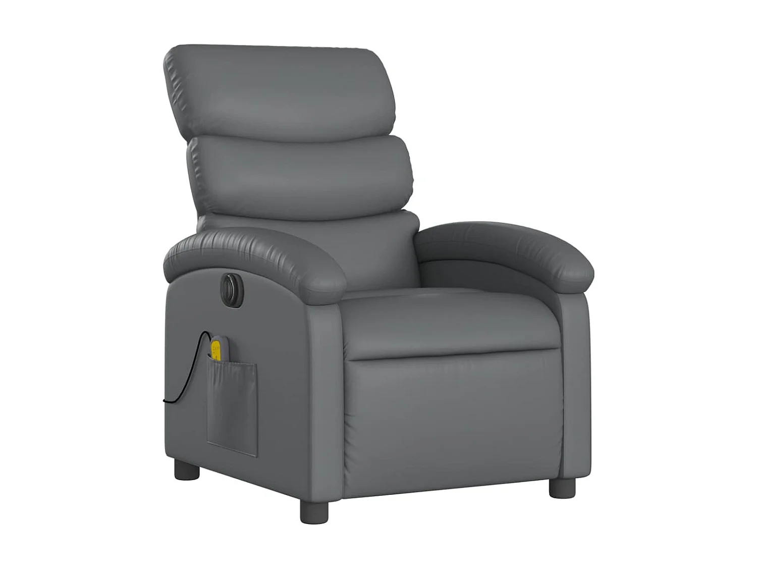Fauteuil de massage inclinable électrique gris similicuir