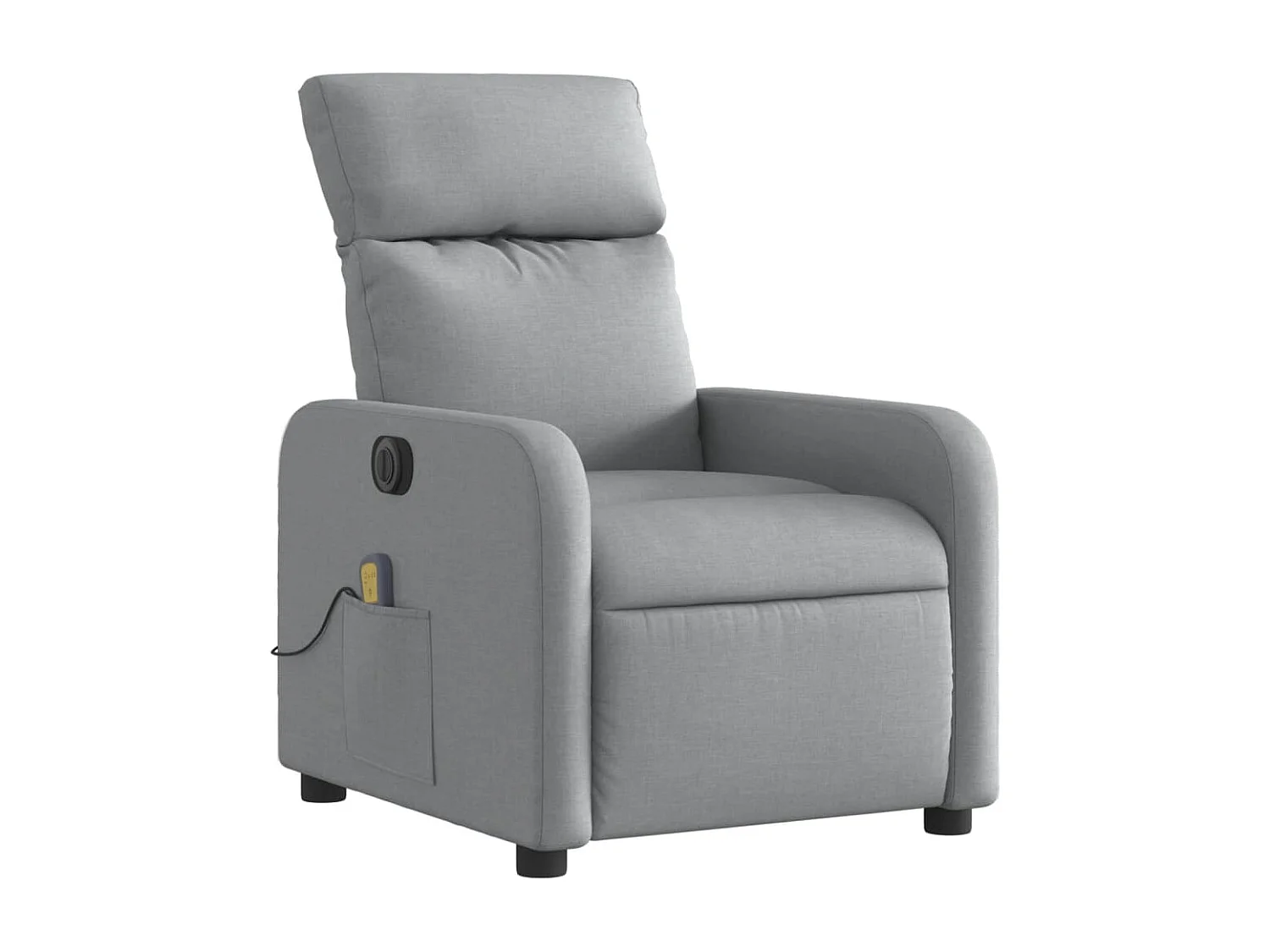 Fauteuil de massage inclinable électrique gris clair tissu