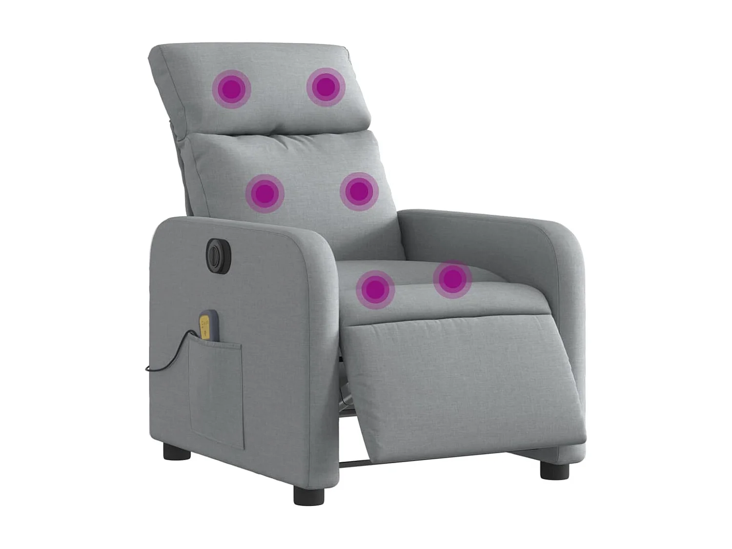Poltrona de massagens reclinável elétrica tecido cinzento-claro
