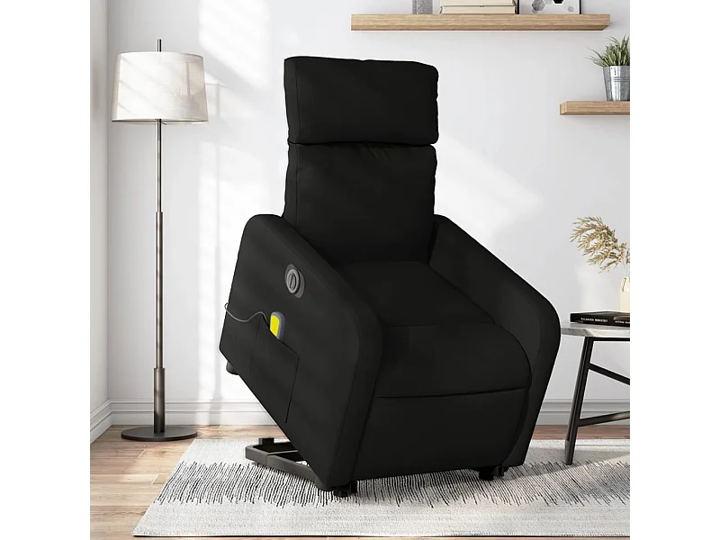 Fauteuil inclinable de massage électrique Noir Tissu