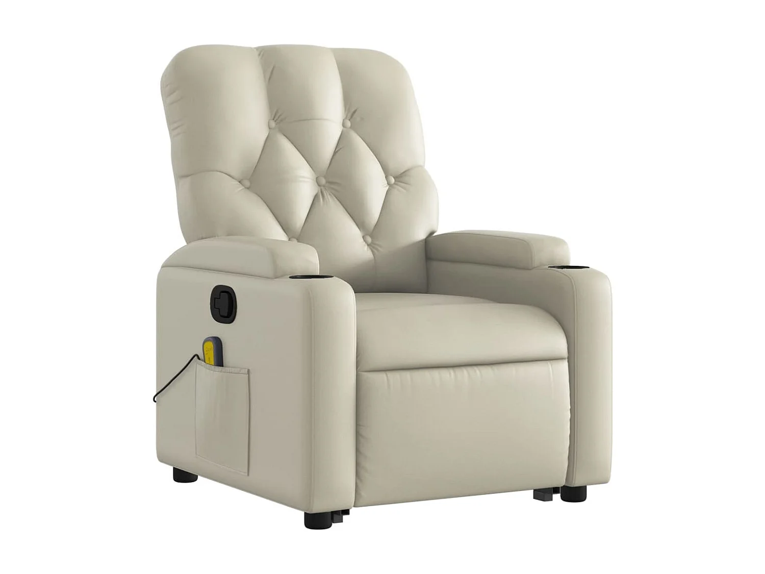 Fauteuil inclinable de massage Crème Similicuir