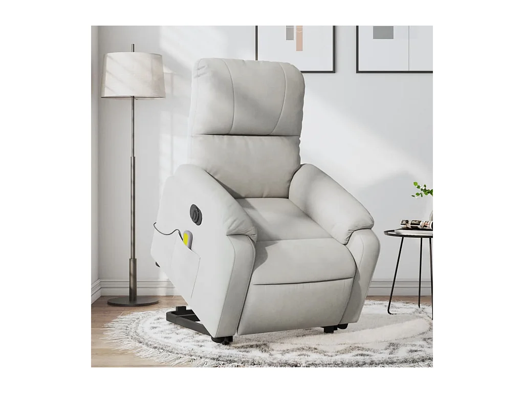 Fauteuil inclinable de massage électrique gris clair