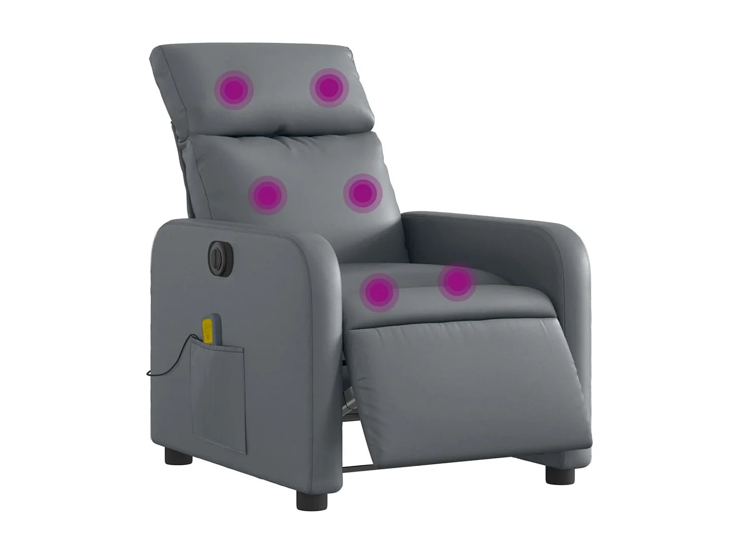 Fauteuil de massage inclinable électrique gris similicuir