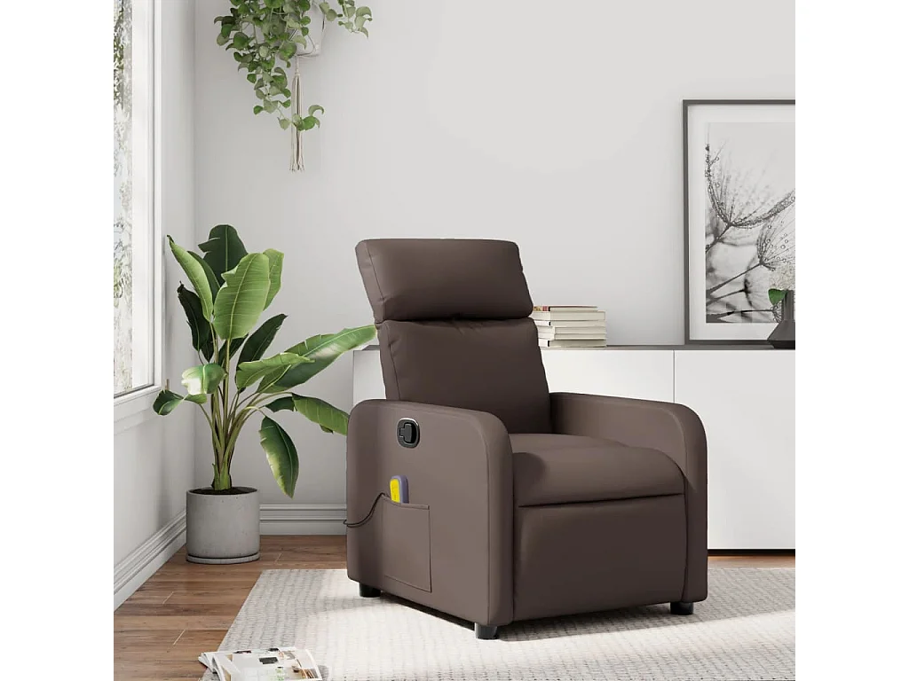 Fauteuil de massage inclinable Marron Similicuir