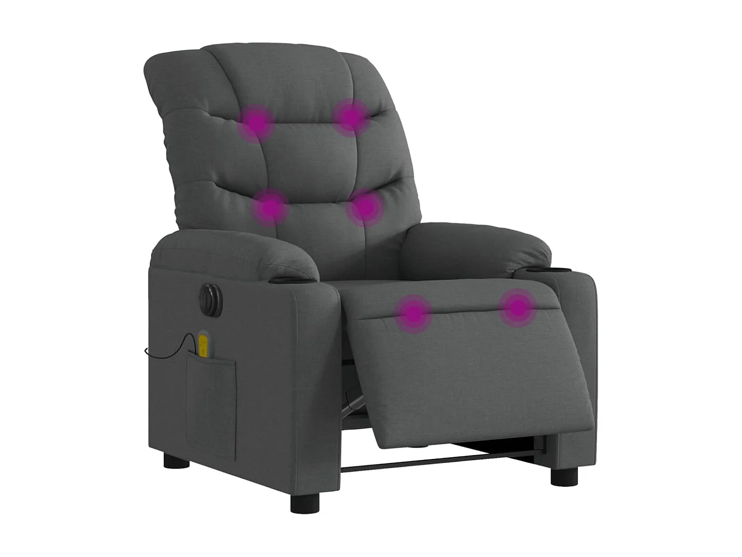Fauteuil inclinable de massage électrique gris foncé tissu