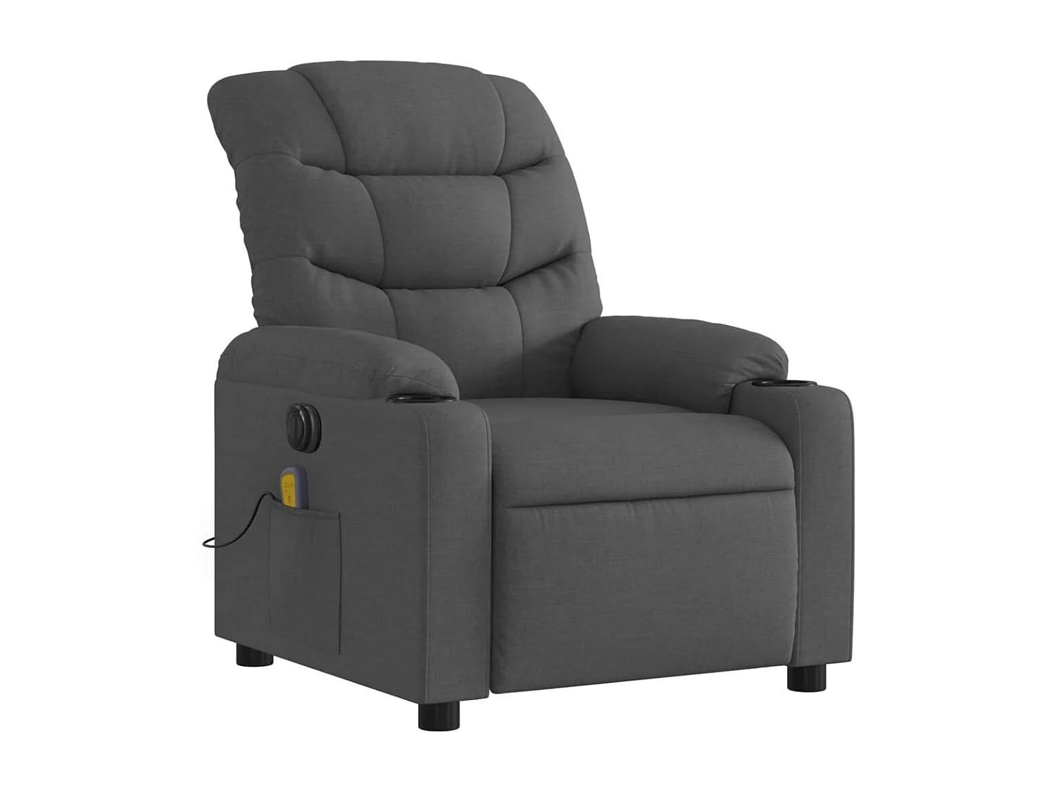 Fauteuil inclinable de massage électrique gris foncé tissu
