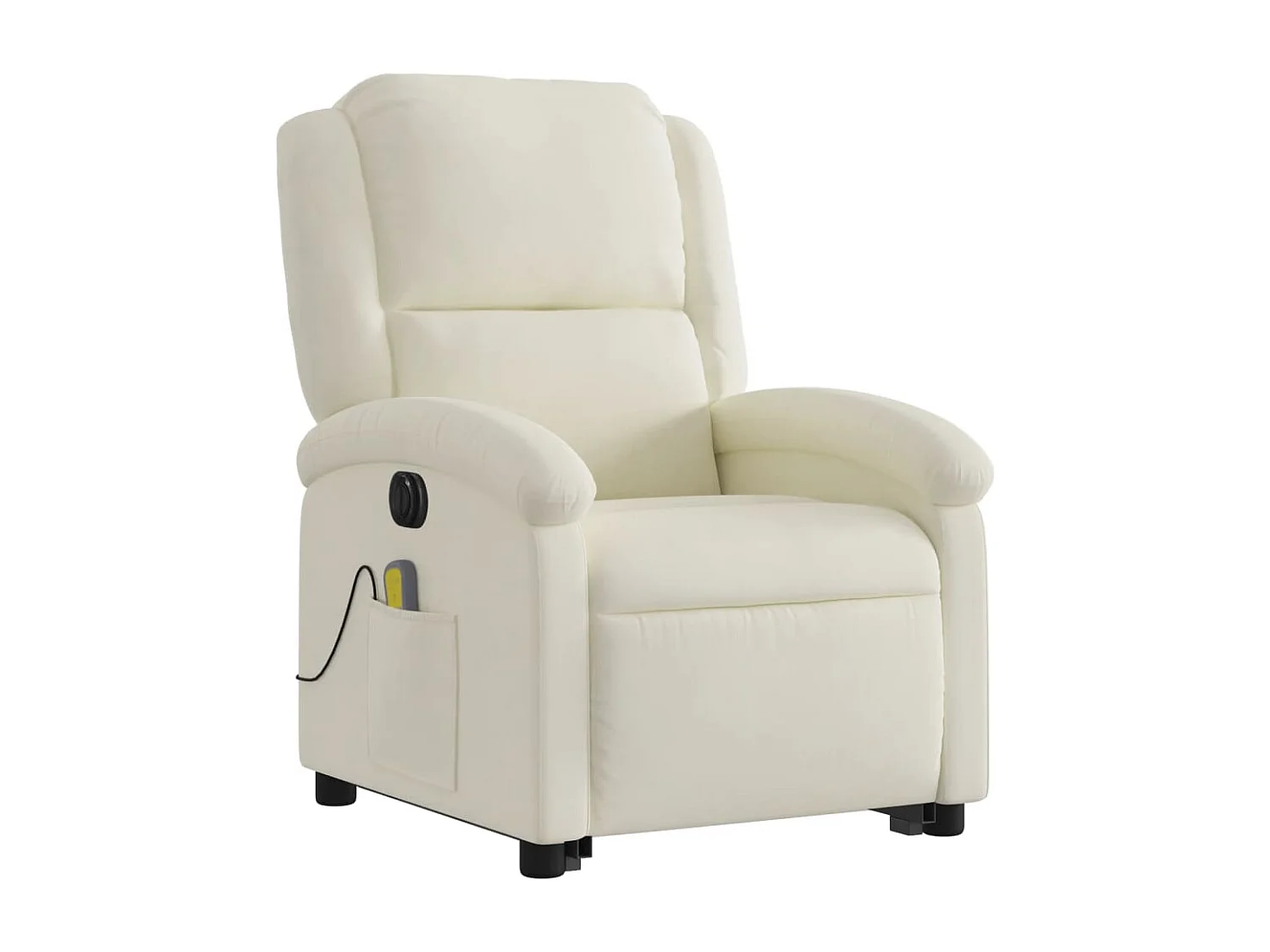 Fauteuil inclinable de massage électrique crème velours
