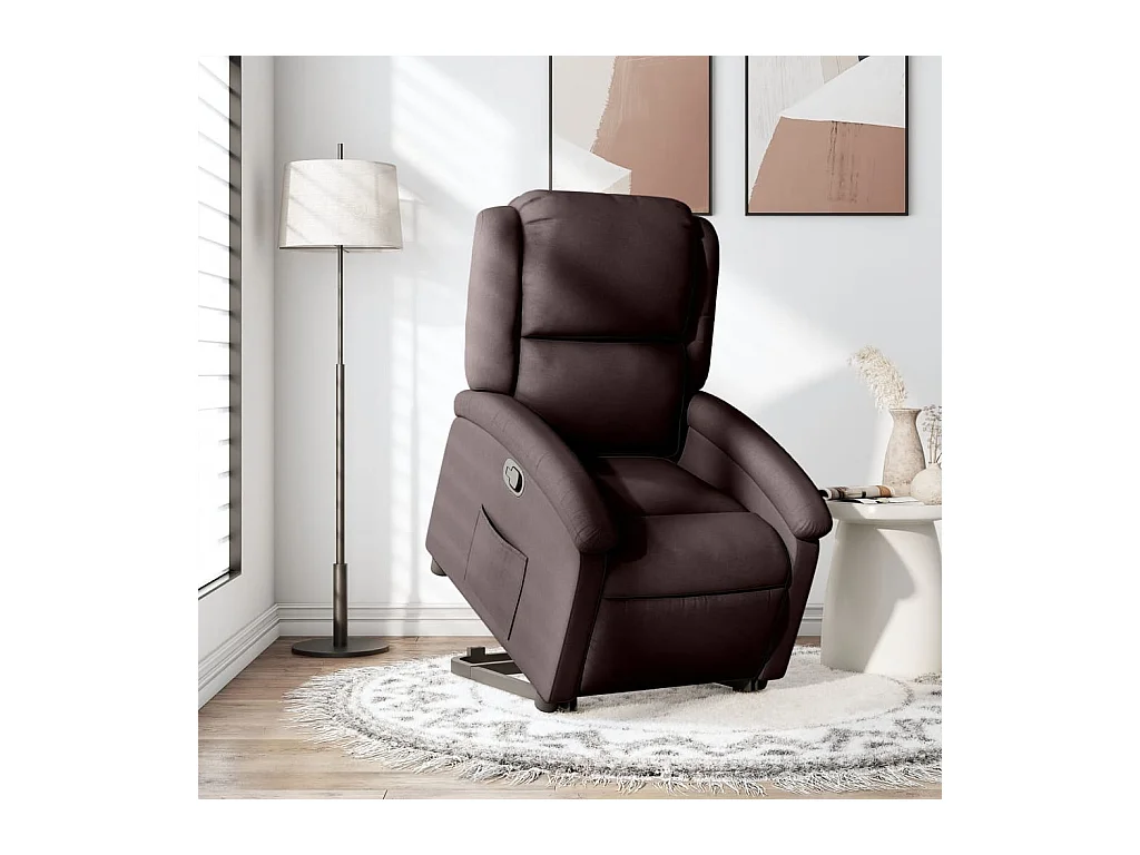 Fauteuil inclinable marron foncé tissu