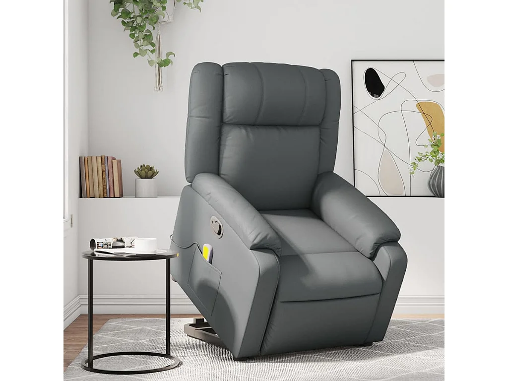 Fauteuil inclinable de massage Gris Similicuir