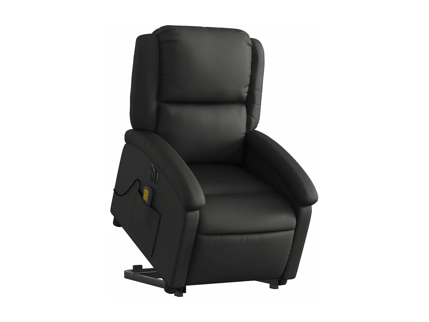Fauteuil inclinable de massage électrique noir cuir véritable